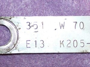 1970 Ford Torino Ranchero Mercury Montego ORIG 351W 2V A/T A/C ENGINE I.D. TAG