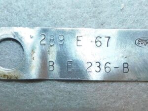 1967 Ford Mustang Fastback Coupe Convertible Cougar ORIG 289 2V AT ENGINE ID TAG