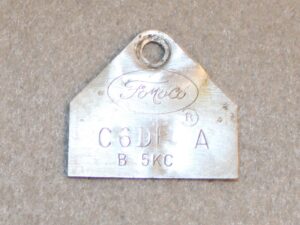 1966 Ford Mustang Fastback Coupe Convertible ORIG 289 2V M/T CARBURETOR ID TAG