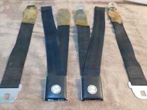 1966 1967 Mustang Fastback GT Conv Cougar Xr7 ORIG DELUXE BLACK REAR SEAT BELTS