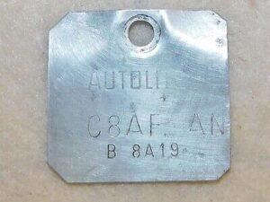 1968 Ford Galaxie Torino Mercury Monterey ORIG 390 2V CARBURETOR ID TAG C8AF-AN