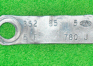 1965 Ford Custom Galaxie 500 XL LTD F100 F250 F350 ORIGINAL 352 4V ENGINE ID TAG