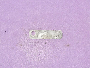 1968 1969 1970 1971 1972 1973 1974 Ford E200 Van ORIGINAL 9" REAR END TAG 3.50:1