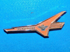 1956 Ford Fairlane Crown Vic ORIG LH 'THUNDERBIRD V8' FENDER ORNAMENT 292 312