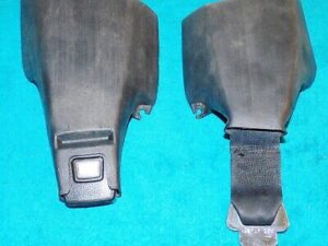 1977 1978 1979 Dodge Plymouth Chrysler Mopar ORIG BLACK SEAT BELTS w/ COVERS