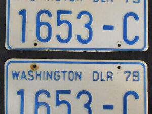 Vintage 1979 State of WASHINGTON DEALER LICENSE PLATES Collector Historic DLR 79