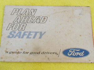 1966 1967 1968 Ford Mustang Mercury PLAN AHEAD FOR SAFETY GUIDE FOR GOOD DRIVERS