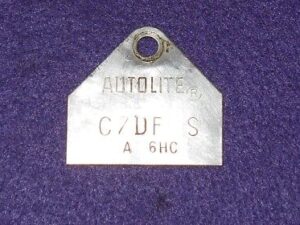 1967 Ford Mustang Falcon Fairlane Cougar ORIG 289 2V MT CARBURETOR ID TAG C7DF-S