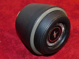 1967 Mustang Fastback Cpe Convertible ORIG BLACK STEERING WHEEL HORN EMBLEM PAD