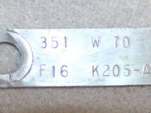 1970 Ford Fairlane Torino Ranchero Mercury Montego ORIG 351W 2V ENGINE I.D. TAG