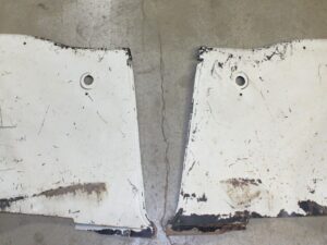 1967 1968 Ford Mustang Coupe ORIG WHITE INTERIOR REAR QUARTER TRIM SIDE PANELS