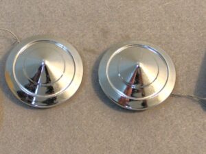 1951-1956 Ford Car Police NOS DOOR POWER WINDOW HANDLE BLOCK-OFF ESCUTCHEONS