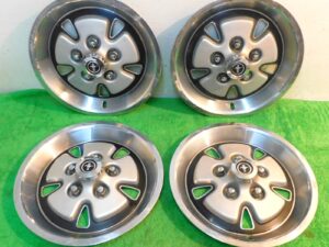 1972 1973 Ford Mustang Fastback Mach 1 Convert ORIG 14x6 SPORT WHEEL COVERS SET