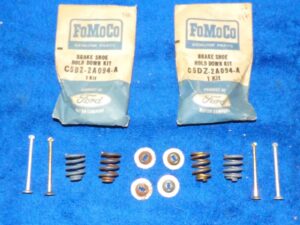 64 1965 1966 Ford Mustang Falcon Ranchero NOS 9" DRUM BRAKE SHOE HOLD DOWN KITS