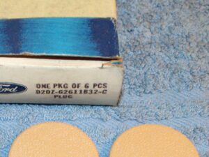 1972-1976 Ford Torino Maverick Pinto Comet NOS TAN SEAT BELT RETRACTOR PLUGS