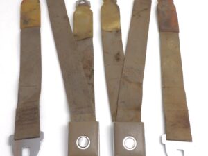 1966 1967 Mustang Fastback GT A Cougar ORIG DELUXE PALOMINO REAR SEAT BELTS SET