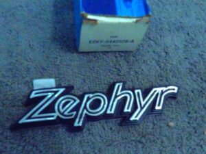 1978-1983 Mercury Zephyr NOS 'ZEPHYR' DECK LID TRUNK EMBLEM NAME PLATE