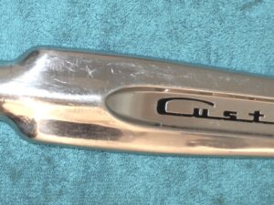 1949 Ford Custom 2-Door Station Wagon NOS LH 'CUSTOM' FENDER ORNAMENT MOULDING