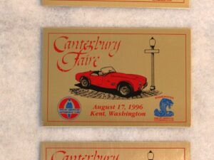 Shelby WA SAAC Canterbury Faire 1995 1996 1997 Dash Plaques GT350 GT500 Cobra