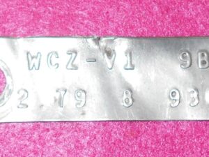 1969 Ford Mustang Fastback Coupe Convertible Grande ORIG 8" REAR END ID TAG 2.79