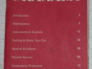 1977 Ford Granada ORIGINAL OWNER'S MANUAL