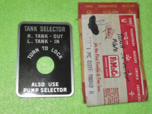 58 59 1960 61 62 63 64 65 66 67 Ford F100 F250 F350 NOS FUEL TANK SELECTOR PLATE