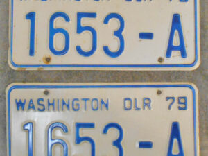 Vintage 1979 State of WASHINGTON DEALER LICENSE PLATES Collector Historic DLR 79