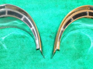 1955 Ford Fairlane Crown Victoria Sunliner ORIG L+R OUTER HEAD LAMP DOORS BEZELS
