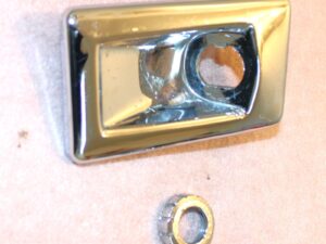 1969 Mustang Grande Mach1 Shelby Cougar ORIG REMOTE DOOR MIRROR KNOB BEZEL + NUT