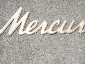 1971 1972 Mercury ORIG FRONT HOOD TRUNK LID 'MERCURY' SCRIPT EMBLEM