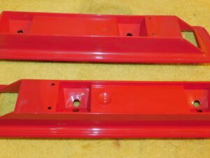 1971 1972 1973 Mustang Fastback Coupe Convrt ORIG VERMILLION DOOR ARM REST BASES