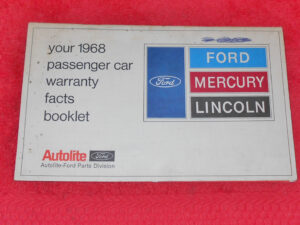 1968 Ford Mustang Torino Mercury Cougar Lincoln ORIGINAL WARRANTY FACTS BOOKLET