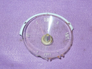 1967 1968 Cougar 6.5 Litre GTE ORIG STANDARD DASH TEMP OIL AMPS FUEL GAUGE LENS