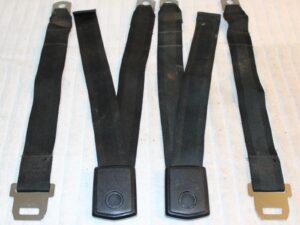 1968 1969 1970 1971 Mustang Mach 1 Shelby Cougar ORIG BLACK REAR SEAT BELTS SET